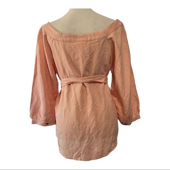 Anthropologie Maeve Peach Off The Shoulder Blouse, Size 10 - Picture 11 of 11